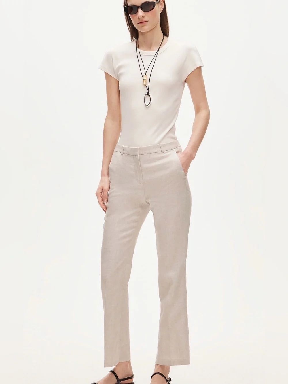 J CREW 10  Kaya pant in stretch linen blend CI425